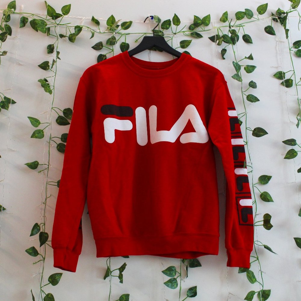 FILA red logo crewneck sweatshirt